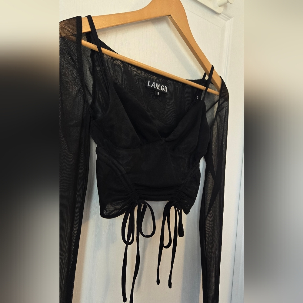 I AM GIA sheer black top - Picture 5 of 6